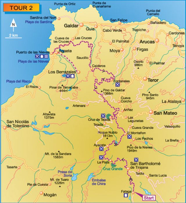Karte Tour 2 nach Agaete