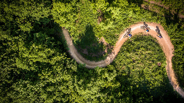 Vogelperspektive auf Single Trail